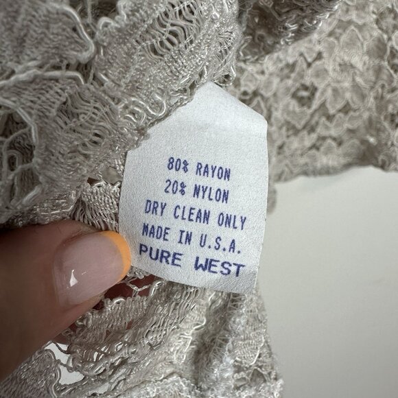 Y2K Lace Button Up Top Womens S Sheer Whimsigoth Fairy Cottage Western Country - Picture 6 of 10